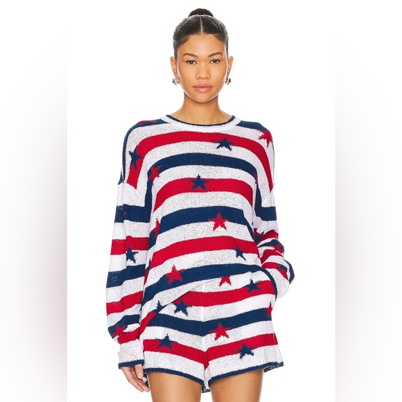 Show Me Your MuMu Sweaters - NWT Show Me Your MuMu Go To Sweater Red White Blue Star Spangled Size M